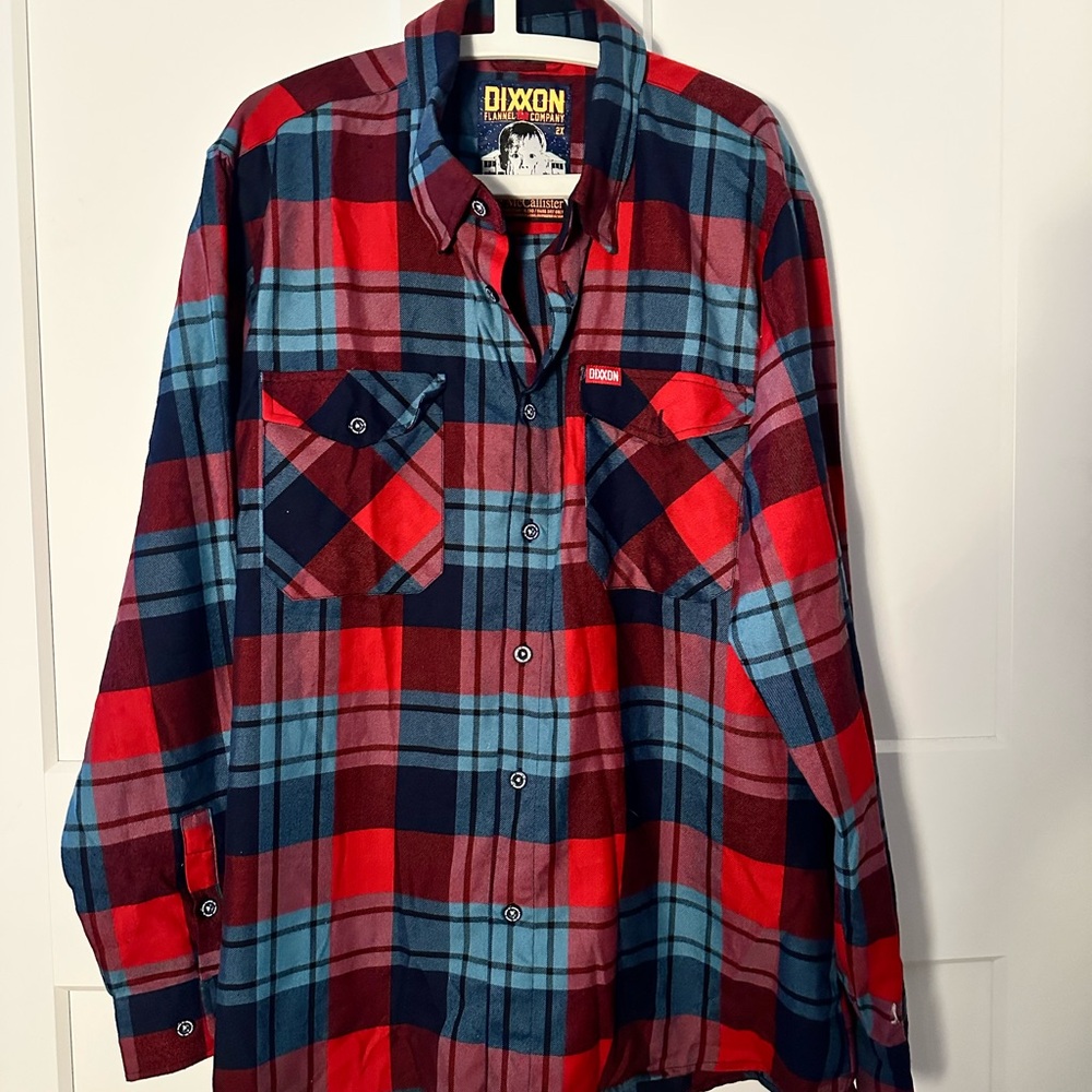 DIXXON RARE Men's Red and Blue Plaid Shirt Home Alone
